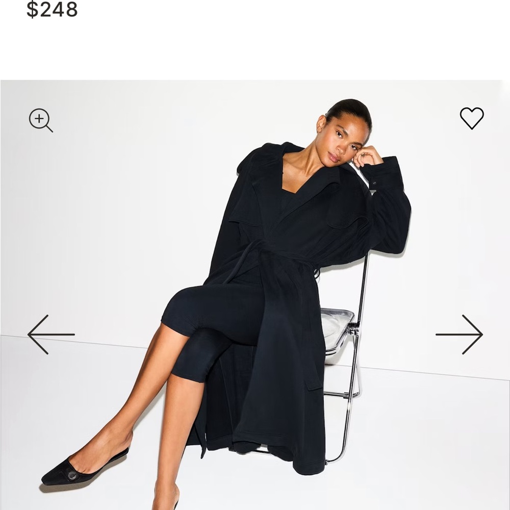 SKIMS Black Trench Coat